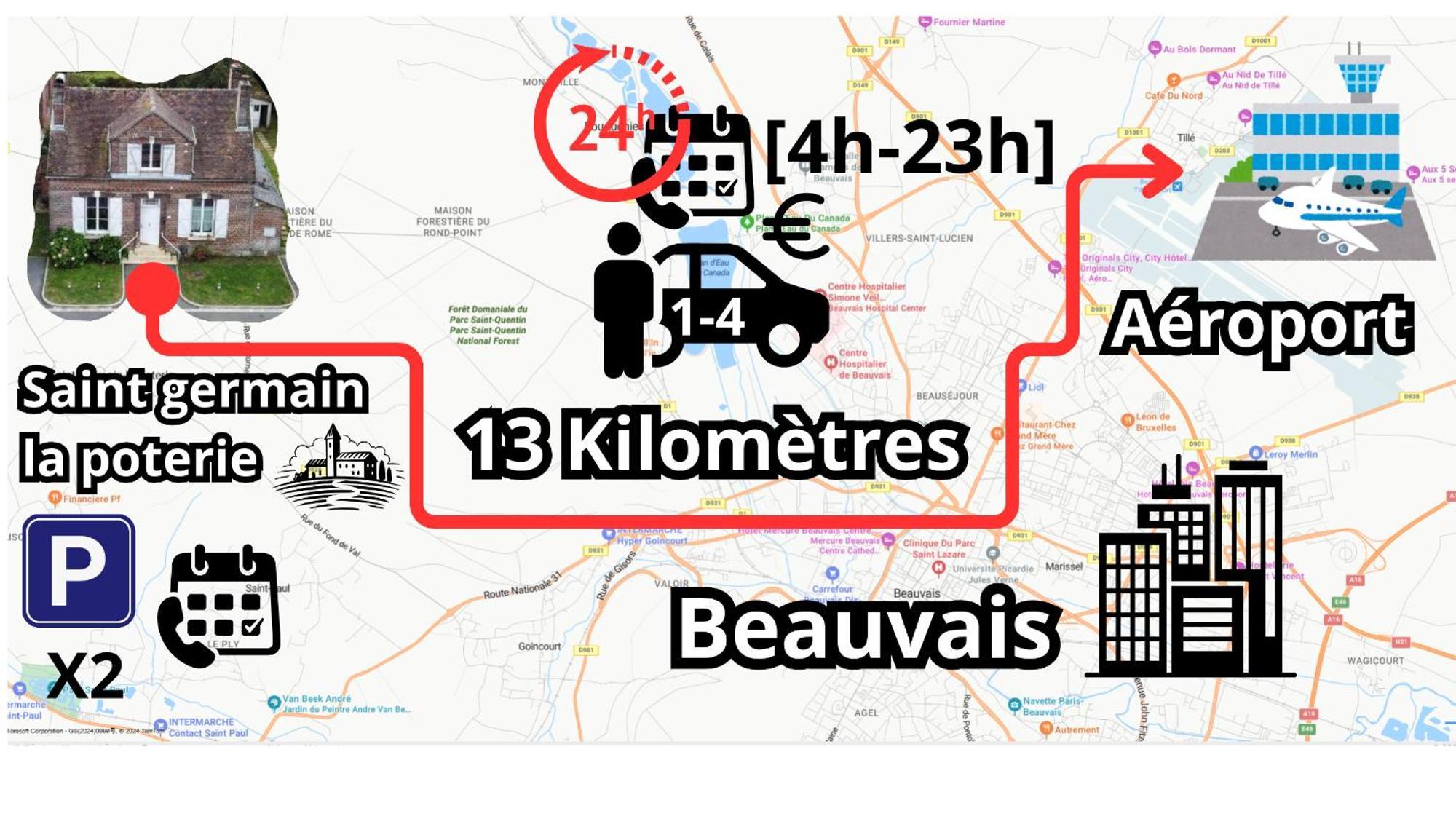 Chambre Calme Et Accueillante 13 Kmtrs Aeroport, Parking Gratuit, Navette Gare Ou Aeroport Saint-Germain-la-Poterie Eksteriør bilde